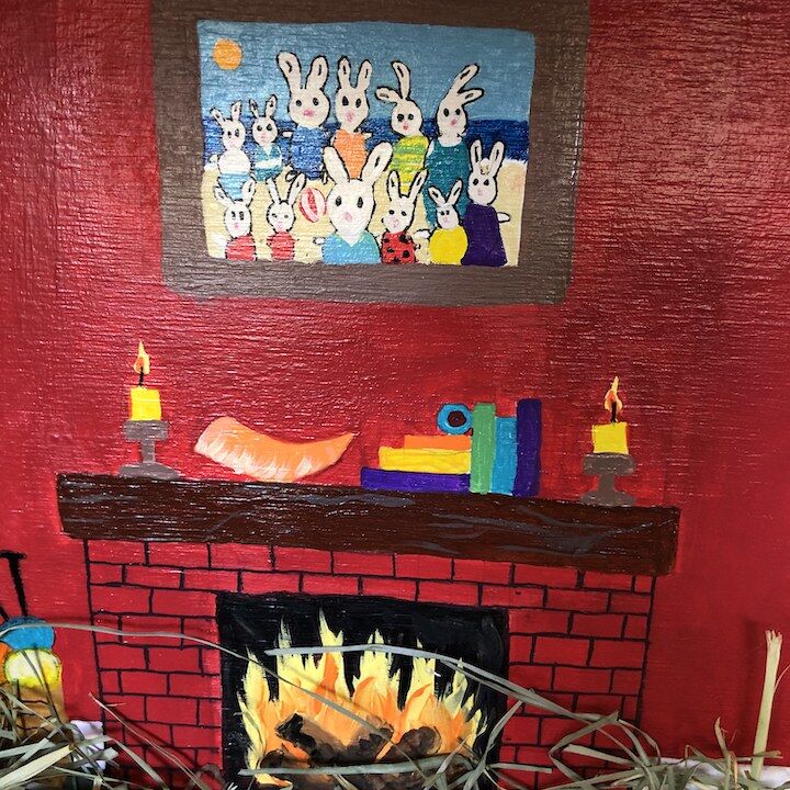 Rabbit House interior-fireplace